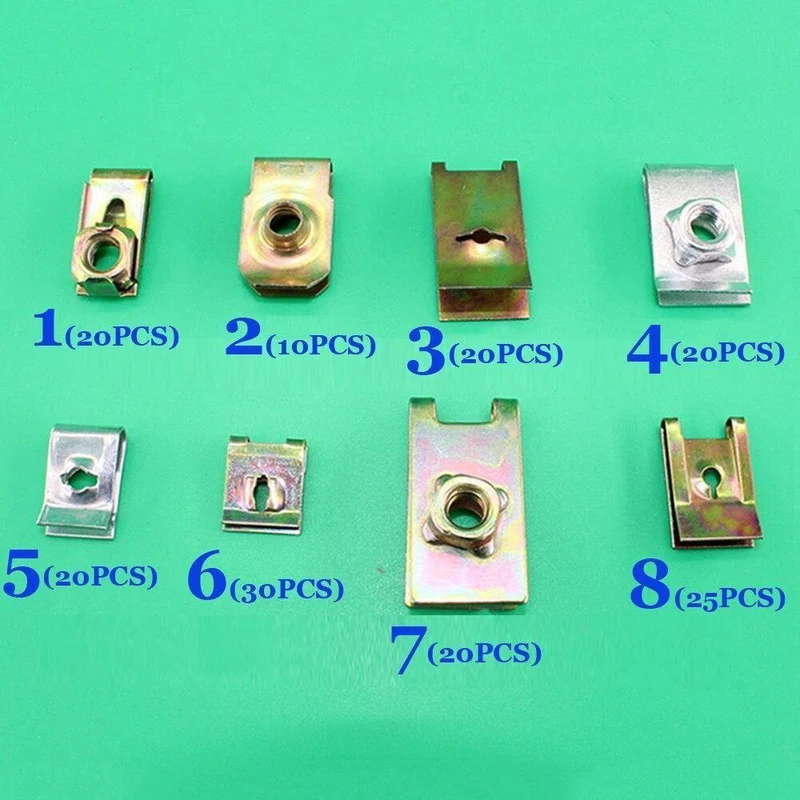 165Pcs U Typ Auto Verschluss Dichtung Feste Schraube Metall Clips Für Auto Tür Panel Kotflügel Auto Zubehör