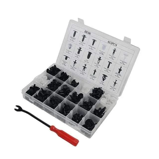 Auto-Schraubensatz, Karosserie-Kunststoff-Druckstift-Nieten, Befestigungselemente, Zierclip-Reparatur-Sortiment, Werkzeugsatz, 100 350 299 415 Teilig