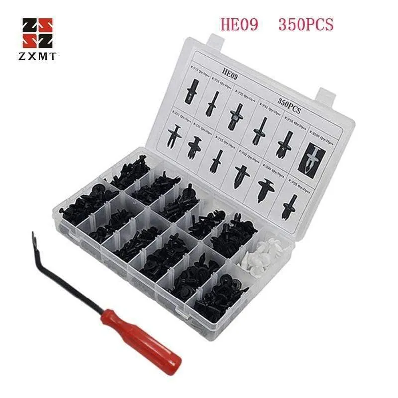 Auto-Schraubensatz, Karosserie-Kunststoff-Druckstift-Nieten, Befestigungselemente, Zierclip-Reparatur-Sortiment, Werkzeugsatz, 100 350 299 415 Teilig