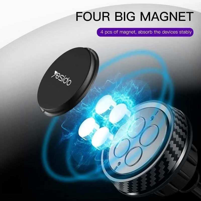 Magnetischer Autotelefonhalter mit Teleskopstange, Armaturenbrett, Windschutzscheibe, 360° drehbar, Metall-Saugnapf, Autohalterung für iPhone und Samsung