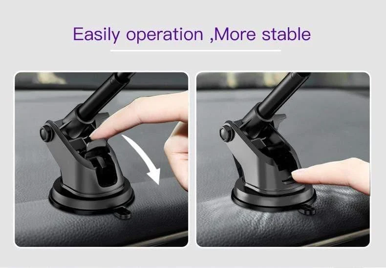 Magnetischer Autotelefonhalter mit Teleskopstange, Armaturenbrett, Windschutzscheibe, 360° drehbar, Metall-Saugnapf, Autohalterung für iPhone und Samsung