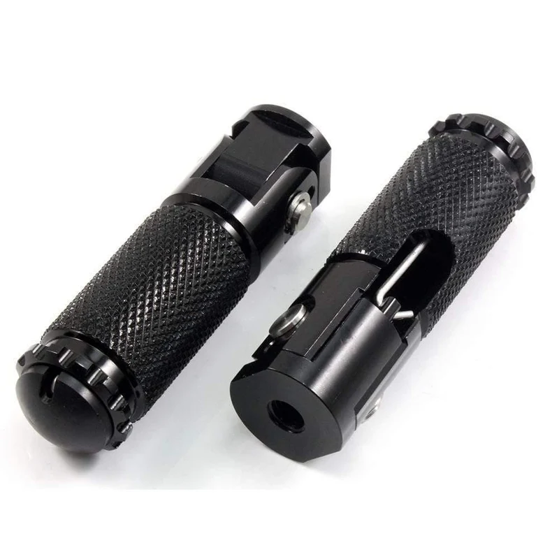 2pcs Black Sliver CNC Aluminium Universal Motorrad Motor Bike Klappfußrasten Fußrasten Fußrasten Pegs Hinterpedale Set Teile