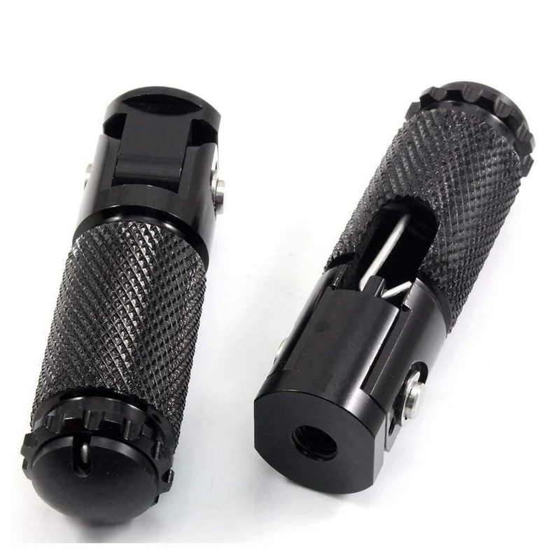 2pcs Black Sliver CNC Aluminium Universal Motorrad Motor Bike Klappfußrasten Fußrasten Fußrasten Pegs Hinterpedale Set Teile