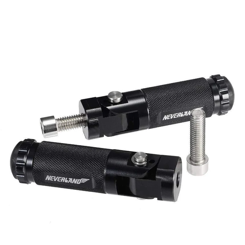 2pcs Black Sliver CNC Aluminium Universal Motorrad Motor Bike Klappfußrasten Fußrasten Fußrasten Pegs Hinterpedale Set Teile