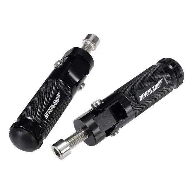 2pcs Black Sliver CNC Aluminium Universal Motorrad Motor Bike Klappfußrasten Fußrasten Fußrasten Pegs Hinterpedale Set Teile