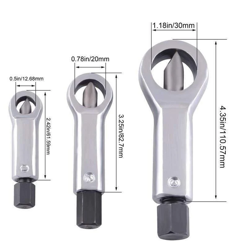 1 Pcs Duty Rostfrei Beschädigter Mutternsplitter-Entferner Rostiger Mutternsplitter-Schlüssel Entfernen Schneidwerkzeug Stahlschlüssel Sechskant