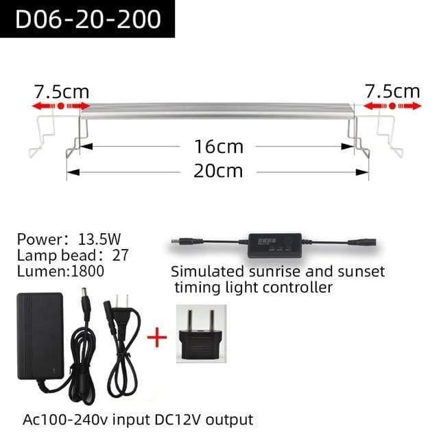Aquarium Pflanze wachsen LED-Licht Eine Serie Mini Nano kurze Aquarium Wasserpflanze Aquarium Metall Halterung Sonnenaufgang Sonnenuntergang