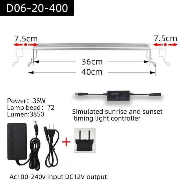 Aquarium Pflanze wachsen LED-Licht Eine Serie Mini Nano kurze Aquarium Wasserpflanze Aquarium Metall Halterung Sonnenaufgang Sonnenuntergang