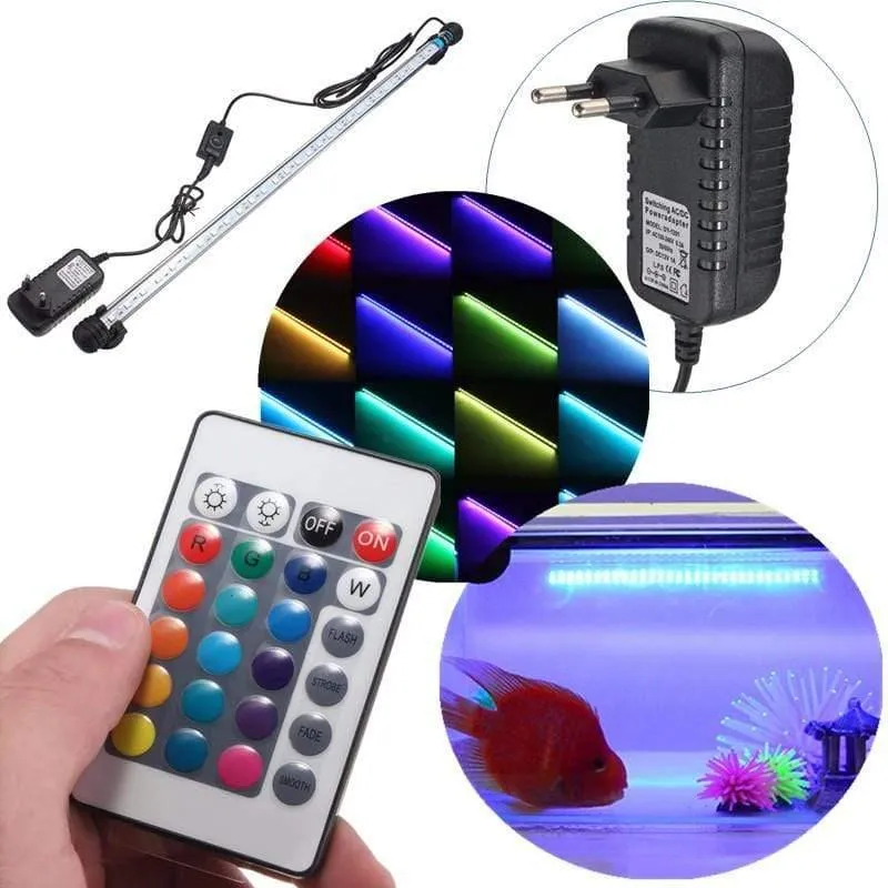 24 Tasten Fernbedienung Aquarium Licht 6.5 Watt 57 CM RGB Unterwasserlicht 5050 SMD Led Bar Licht Tauch AC100-240V