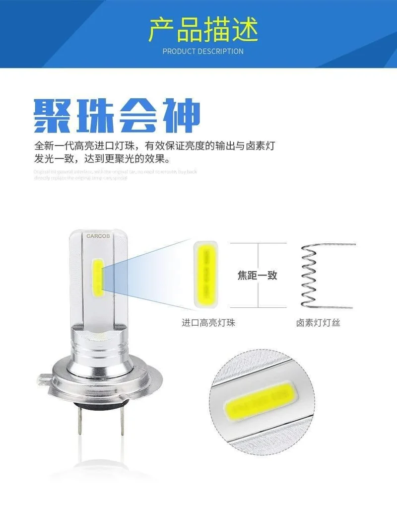 2pcs heiße verkaufende weiße Glühlampe der PFEILER-hohen Leistung DC 12V H7 LED Auto-Nebel-Glühlampe