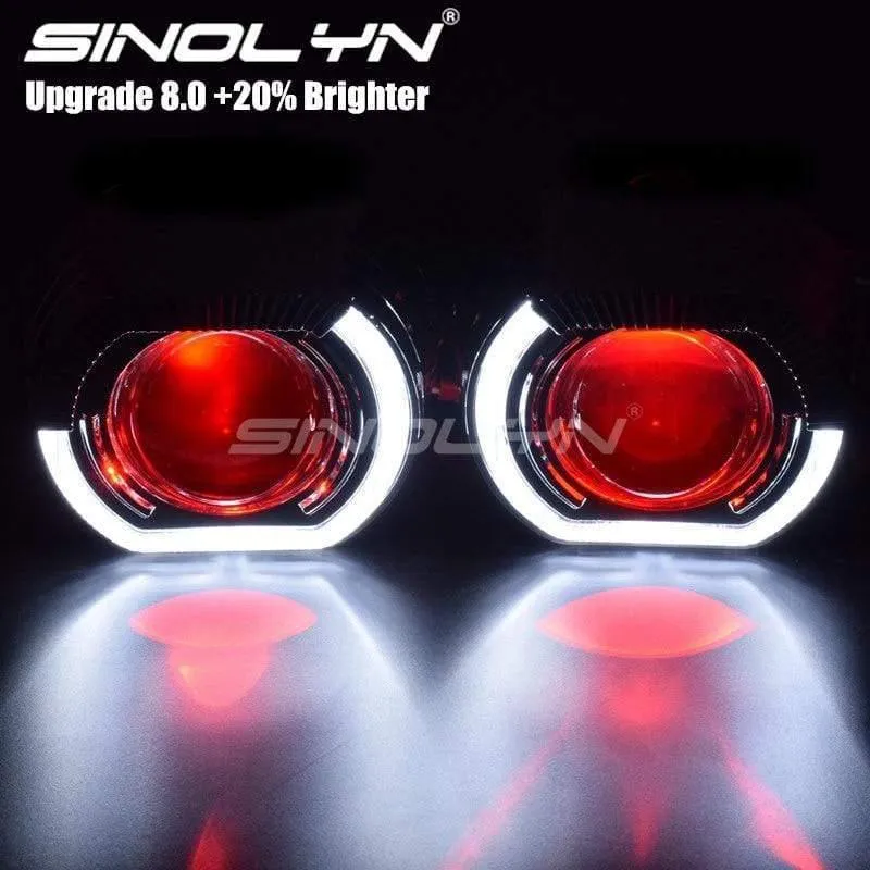 LED-Lauflicht Angel Eyes HID Bi-Xenon-Projektorlinsen für Scheinwerfer H4 H7 Car Retrofit Scheinwerfer Lens Devil Eyes