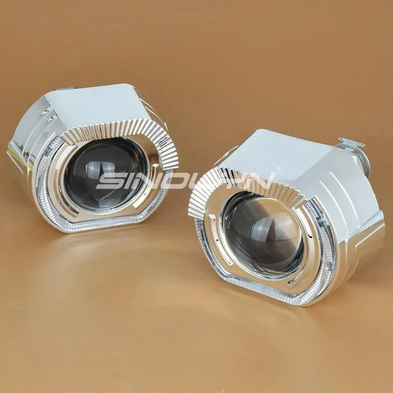 LED-Lauflicht Angel Eyes HID Bi-Xenon-Projektorlinsen für Scheinwerfer H4 H7 Car Retrofit Scheinwerfer Lens Devil Eyes