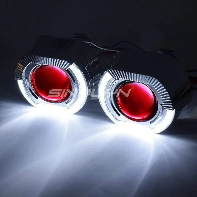 LED-Lauflicht Angel Eyes HID Bi-Xenon-Projektorlinsen für Scheinwerfer H4 H7 Car Retrofit Scheinwerfer Lens Devil Eyes