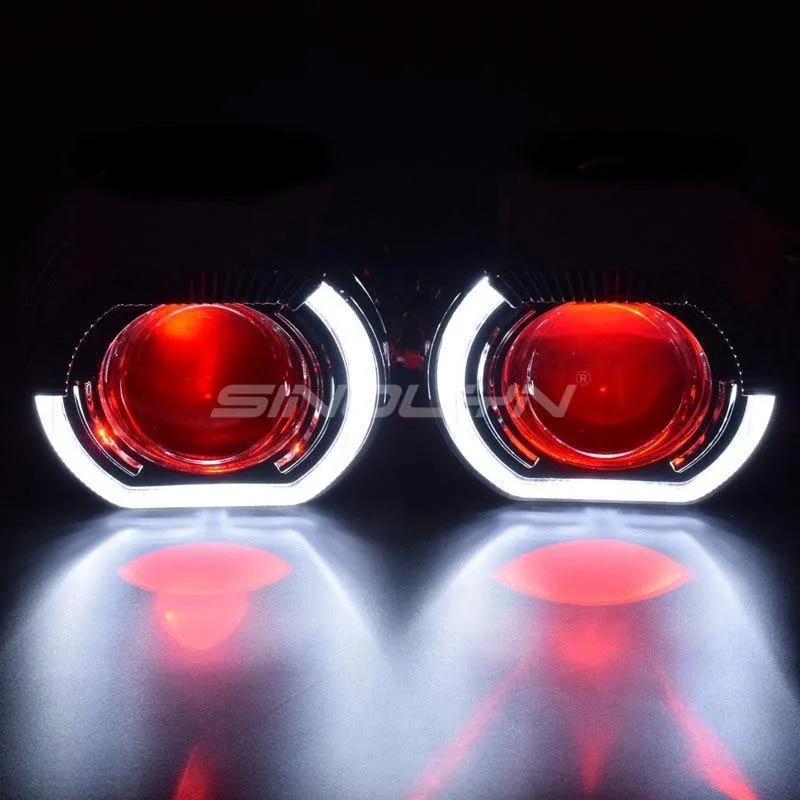 LED-Lauflicht Angel Eyes HID Bi-Xenon-Projektorlinsen für Scheinwerfer H4 H7 Car Retrofit Scheinwerfer Lens Devil Eyes