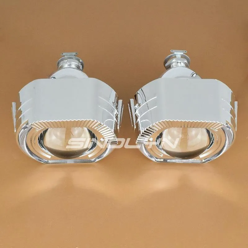 LED-Lauflicht Angel Eyes HID Bi-Xenon-Projektorlinsen für Scheinwerfer H4 H7 Car Retrofit Scheinwerfer Lens Devil Eyes