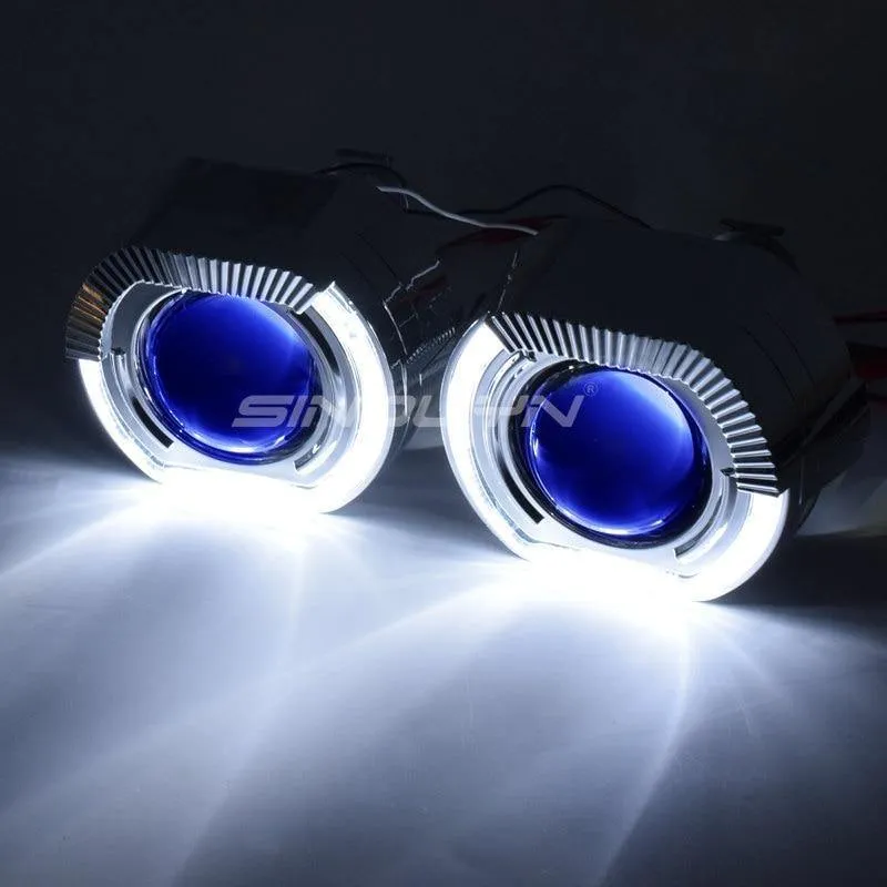 LED-Lauflicht Angel Eyes HID Bi-Xenon-Projektorlinsen für Scheinwerfer H4 H7 Car Retrofit Scheinwerfer Lens Devil Eyes