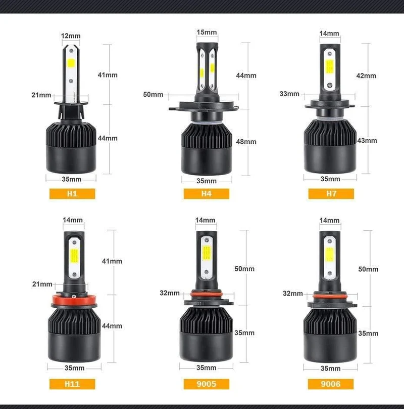 2PCS H4 H7 Autoscheinwerfer 100W 10000LM H11 H1 9006 LED Scheinwerfer Kit Abblendlicht 6500K für LED 12V 24V Autolampen
