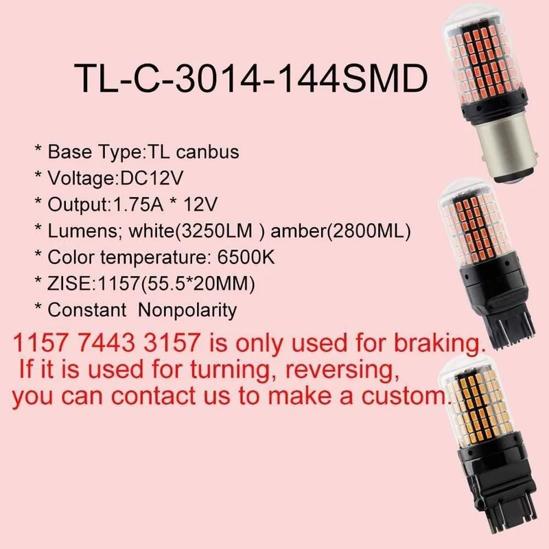 2pcs 12V 1157 BAY15D 3014 144 SMD 21W 3157 7443 Canbus KEIN FEHLER Led Birnen Für Auto RV Boote Für Bremse KEIN Hyper Flash