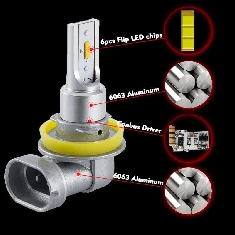 H11 H8 LED Autonebelscheinwerfer H9 H16 9005 9006 2400Lm 6000K Weiß 3000K Gelb 8000K Blau Auto DRL Nebelscheinwerfer 2Pcs