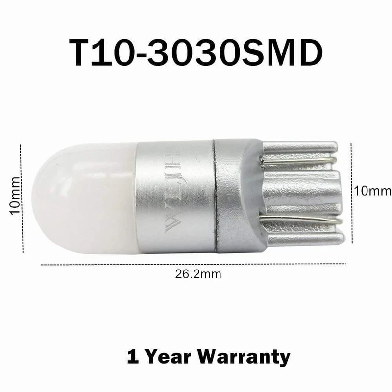 2x 6000K Weißes Autolicht T10 W5W Led-Glühlampe 3030 1SMD Auto-Dome-Leseleuchten Seitenmarkierungs-Standlichtlampen