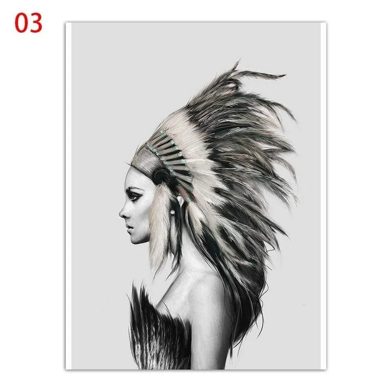 Wandbilder für Zuhause, Hochzeitsdekoration, Indianer, Frau und Mann, nordischer Stil, Leinwandkunst, HD-Druck, Malerei, minimalistisches Poster