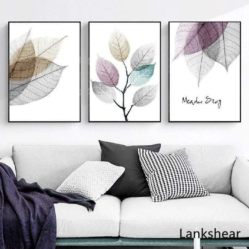 Abstrakte Blätter Leinwand Gemälde Poster Druck Nordic Minimalistische Wand Kunst Bilder Für Wohnzimmer Schlafzimmer Wohnkultur