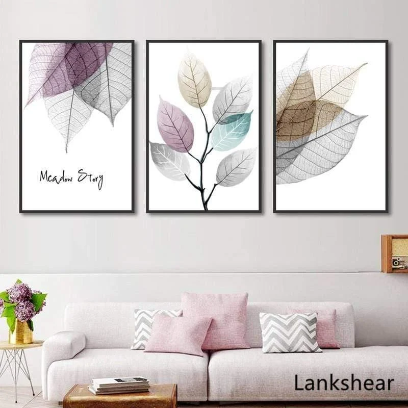 Abstrakte Blätter Leinwand Gemälde Poster Druck Nordic Minimalistische Wand Kunst Bilder Für Wohnzimmer Schlafzimmer Wohnkultur