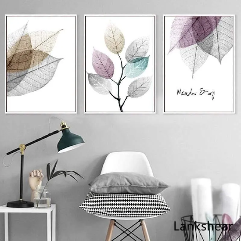 Abstrakte Blätter Leinwand Gemälde Poster Druck Nordic Minimalistische Wand Kunst Bilder Für Wohnzimmer Schlafzimmer Wohnkultur