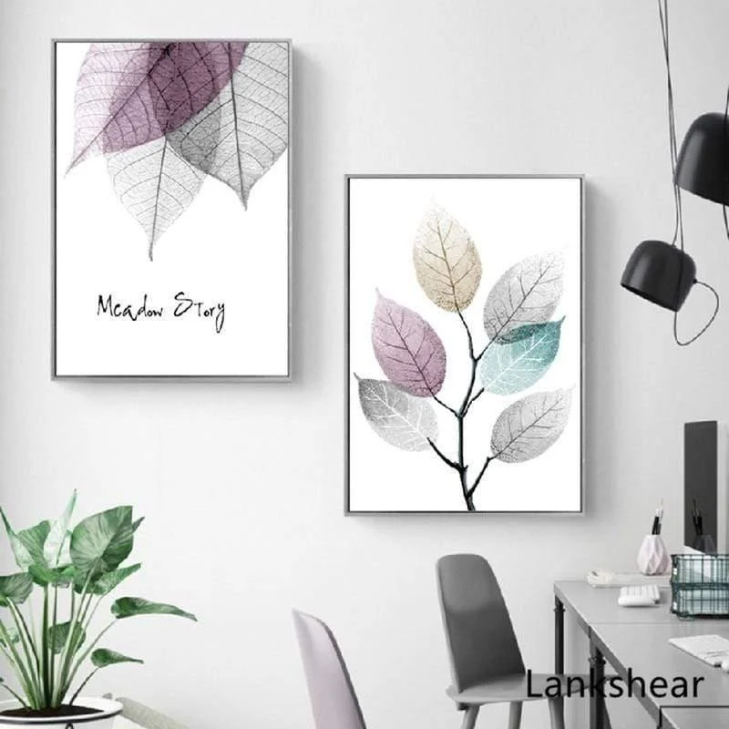 Abstrakte Blätter Leinwand Gemälde Poster Druck Nordic Minimalistische Wand Kunst Bilder Für Wohnzimmer Schlafzimmer Wohnkultur