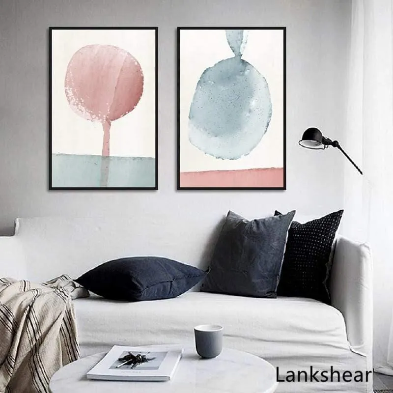 Abstrakte Gemälde an der Wand, Wandkunst, Pastell-Poster und Drucke, minimalistische Leinwandmalerei, Dekoration, Bilder, Kunst-Dekor