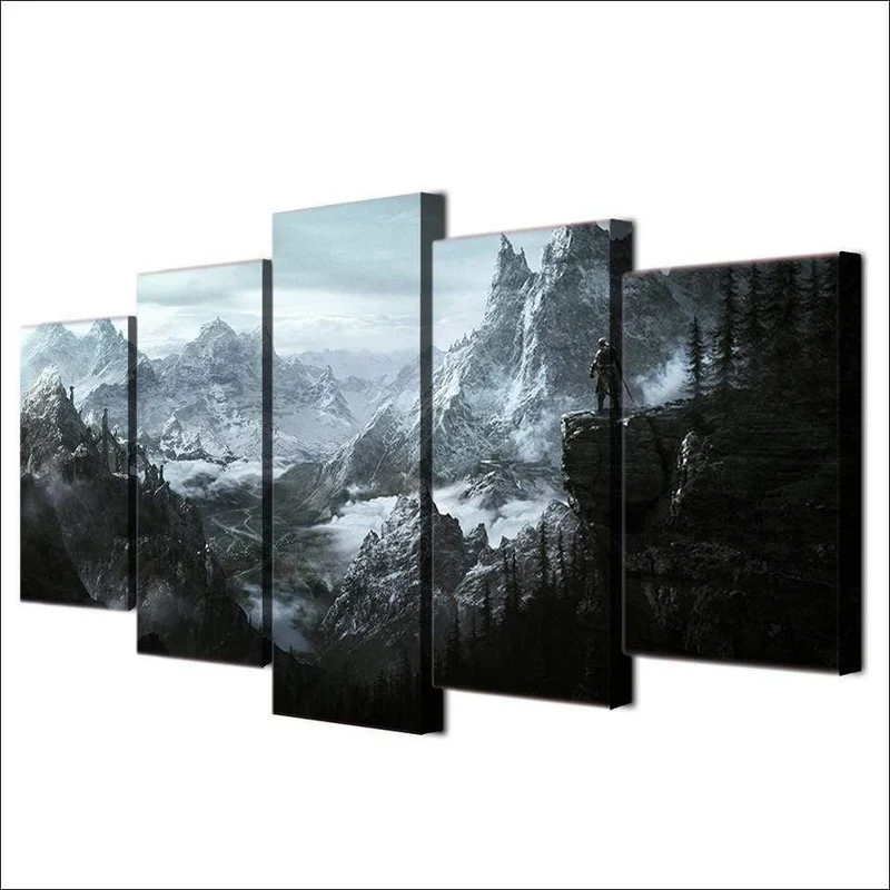 HD 5 Stück Leinwand Malerei The Elder Scrolls V Skyrim Poster Und Drucke Bilder Für Wohnzimmer Wandkunst Wohnkultur XA-1948A