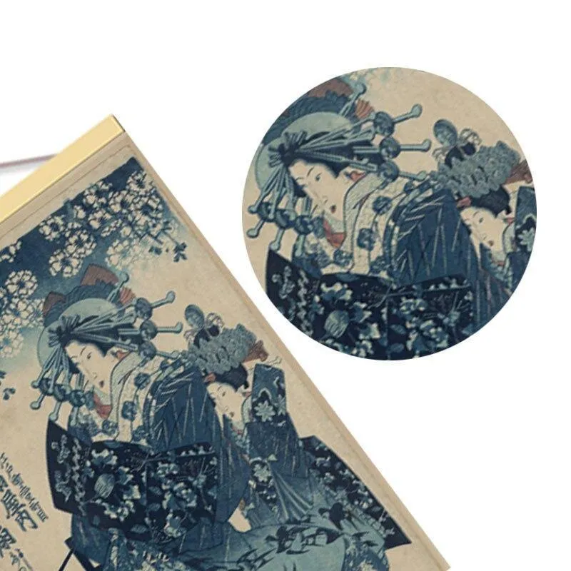 Japanische Ukiyoe Poster Für HD Leinwand Wandbilder Für Wohnzimmer Dekoration Malerei Wandkunst Mit Massivholz Hängen Scroll