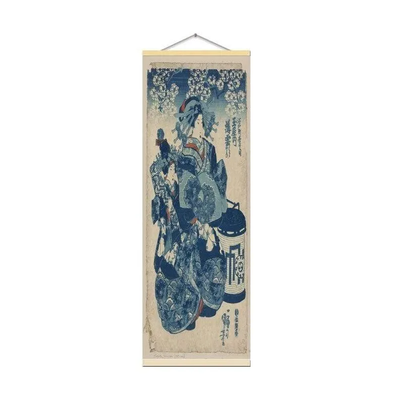 Japanische Ukiyoe Poster Für HD Leinwand Wandbilder Für Wohnzimmer Dekoration Malerei Wandkunst Mit Massivholz Hängen Scroll