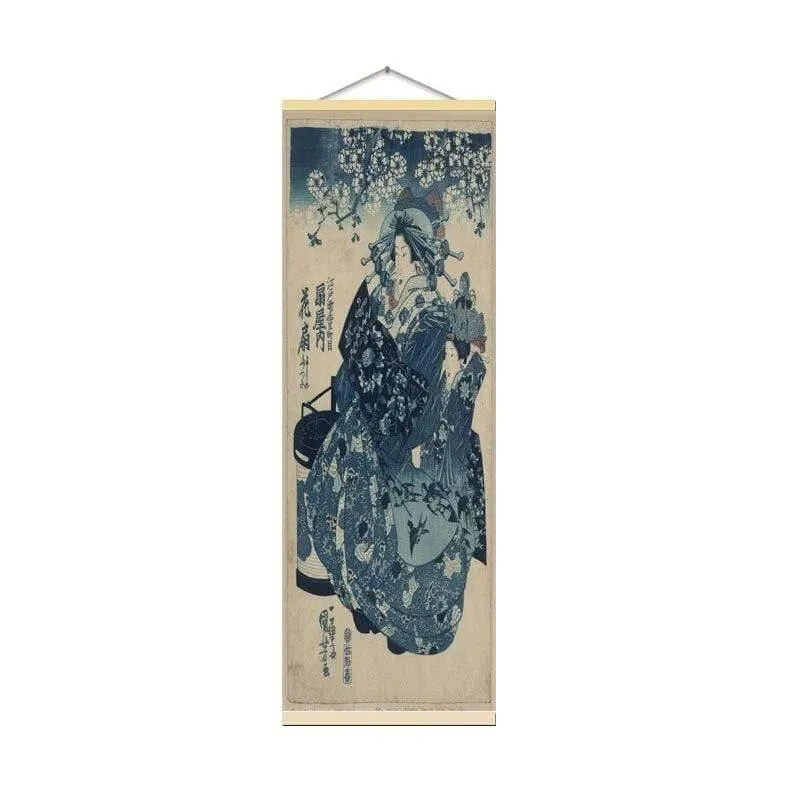 Japanische Ukiyoe Poster Für HD Leinwand Wandbilder Für Wohnzimmer Dekoration Malerei Wandkunst Mit Massivholz Hängen Scroll
