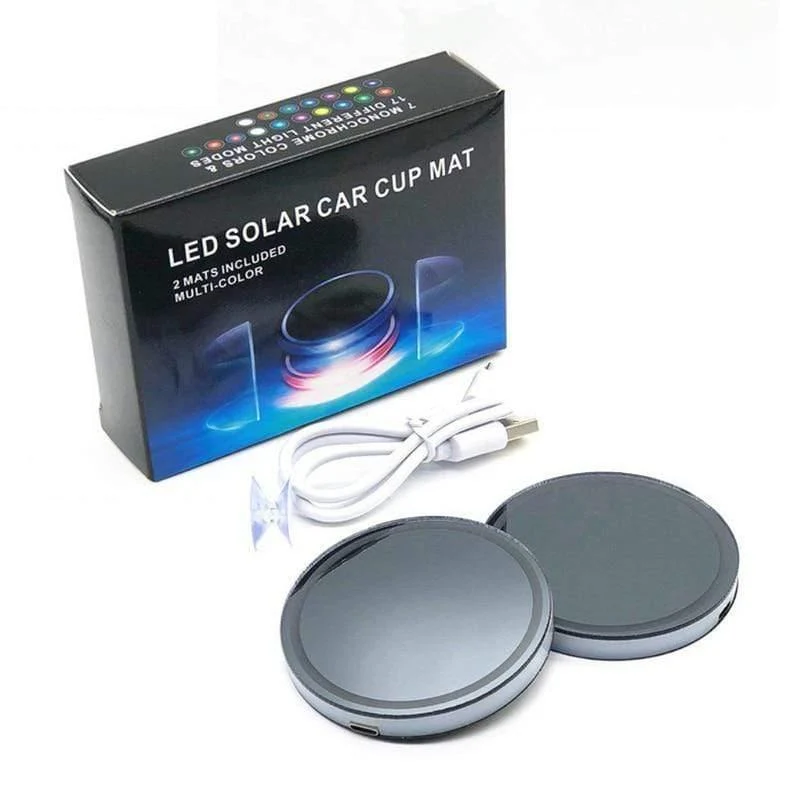 2X Auto LED Licht Getränkehalter Kfz Innenraum USB Bunte Atmosphäre Lichter Lampe Getränkehalter Rutschfeste Matte Auto Produkte