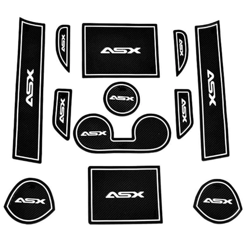 12Pcs Rutschfeste Innentür Pad Cup Mat Tür Tor Slot Mat Fall Für Mitsubishi ASX 2013-2018 Auto Zubehör Car Styling