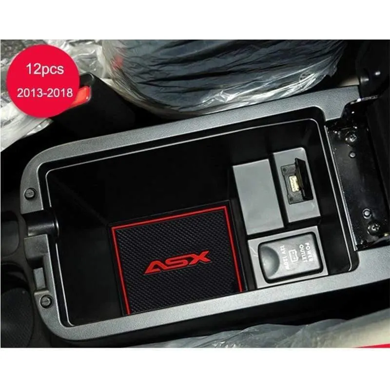 12Pcs Rutschfeste Innentür Pad Cup Mat Tür Tor Slot Mat Fall Für Mitsubishi ASX 2013-2018 Auto Zubehör Car Styling