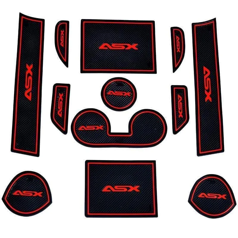 12Pcs Rutschfeste Innentür Pad Cup Mat Tür Tor Slot Mat Fall Für Mitsubishi ASX 2013-2018 Auto Zubehör Car Styling