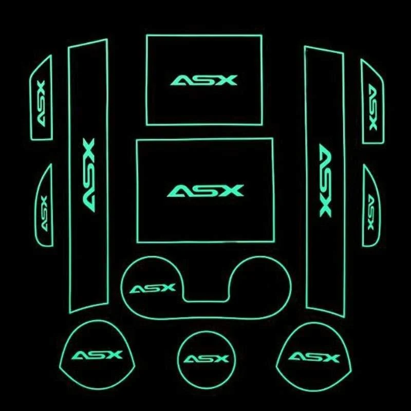 12Pcs Rutschfeste Innentür Pad Cup Mat Tür Tor Slot Mat Fall Für Mitsubishi ASX 2013-2018 Auto Zubehör Car Styling
