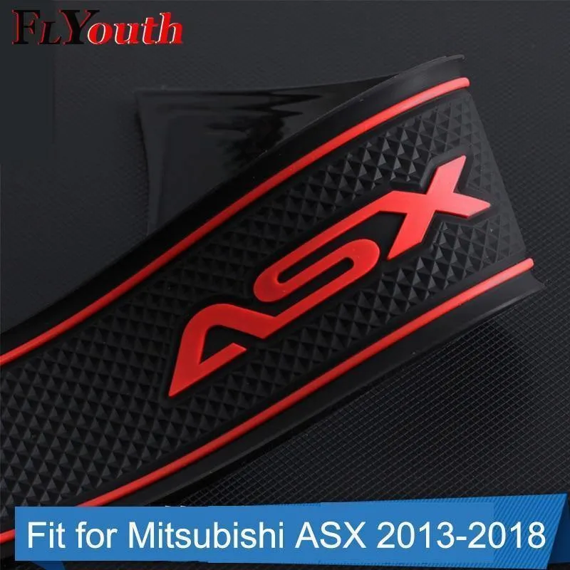 12Pcs Rutschfeste Innentür Pad Cup Mat Tür Tor Slot Mat Fall Für Mitsubishi ASX 2013-2018 Auto Zubehör Car Styling