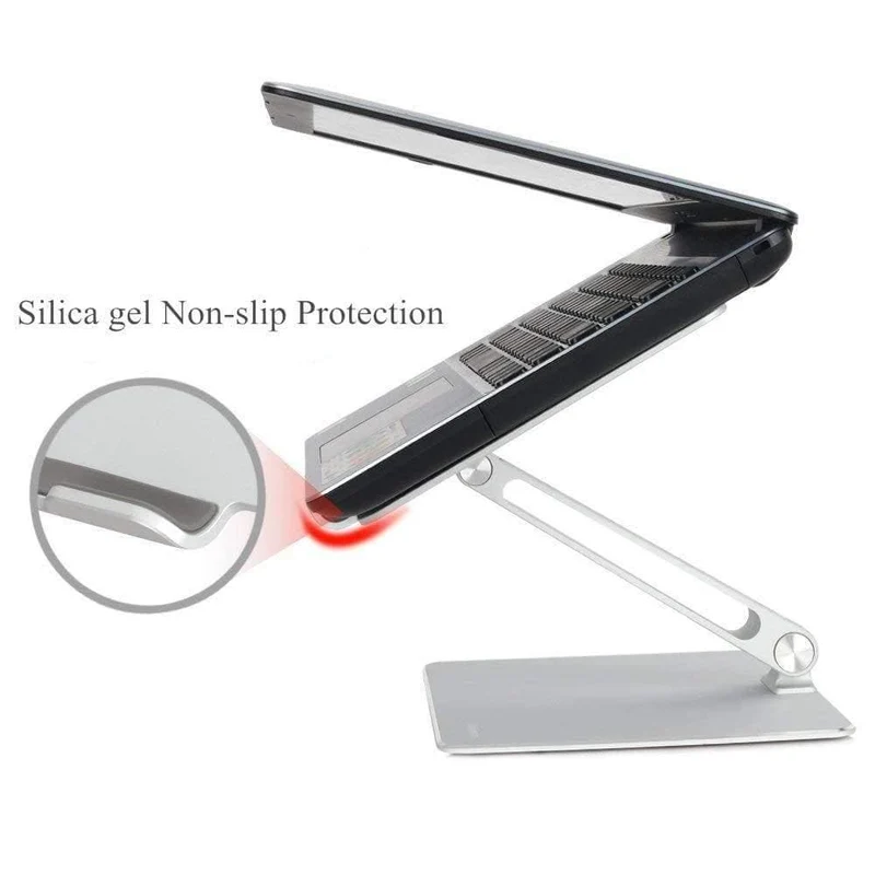 Notebook-Ständer, verstellbarer Winkel, Aluminiumlegierung, freier Hub, Laptop-Höhenhalter für MacBook, Dell, HP, iPad Pro 7–17 Zoll