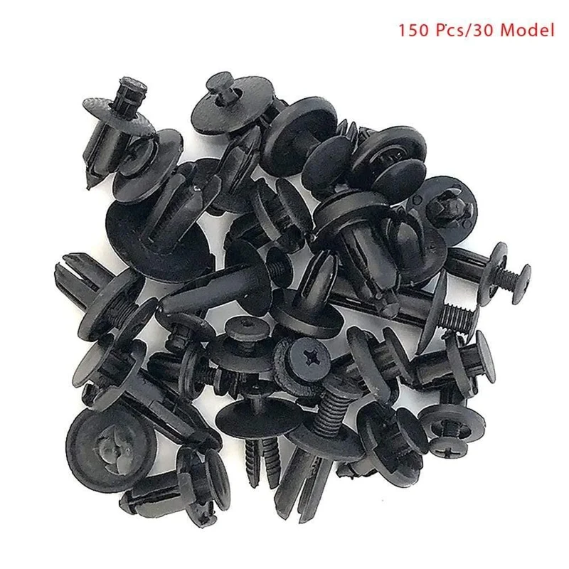150PCS Universal Mixed Auto Stoßstange Blatt Platte Kotflügel Stamm Schraube Nieten Set Für Alle Auto Kunststoff Verschluss Clips DY336