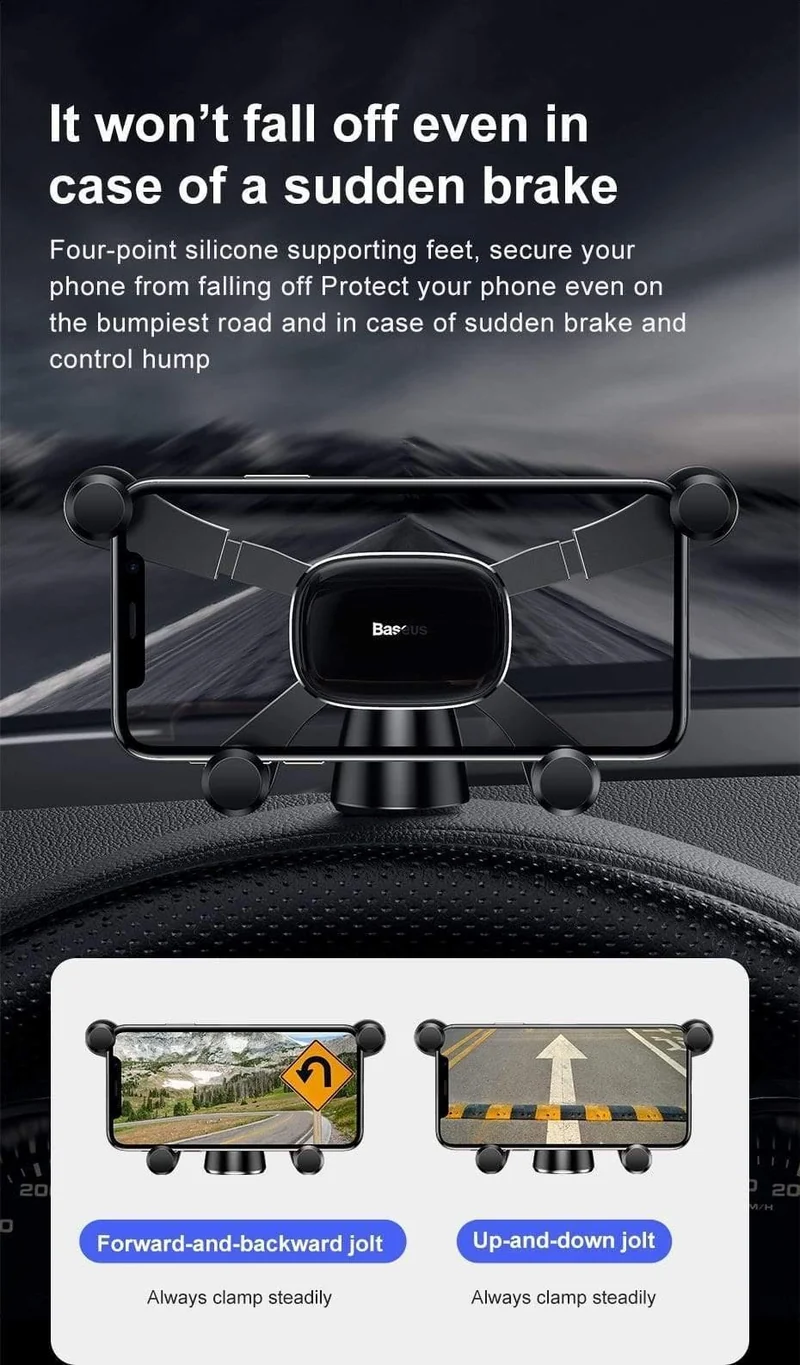 Baseus Gravity Autotelefonhalter für iPhone X 11 XR Samsung Xiaomi Smartphone Dashboard GPS-Ständer Mobile Unterstützung Autohalterung