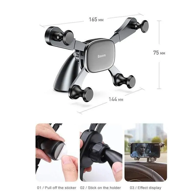 Baseus Gravity Autotelefonhalter für iPhone X 11 XR Samsung Xiaomi Smartphone Dashboard GPS-Ständer Mobile Unterstützung Autohalterung