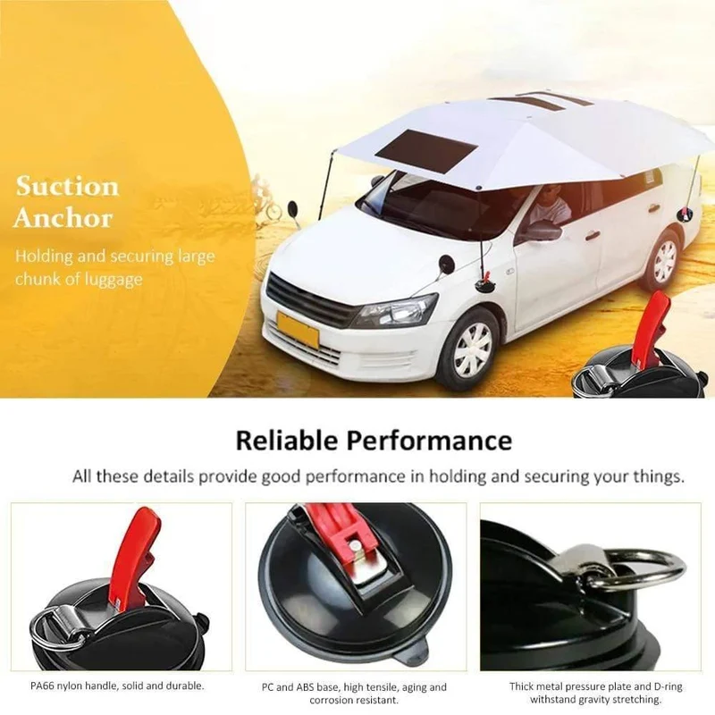 Saugnapf-Anker, strapazierfähig, zum Festbinden, für die Autohalterung, Gepäckplanen, Zelte, Anker mit Sicherungshaken, universell für Auto, LKW