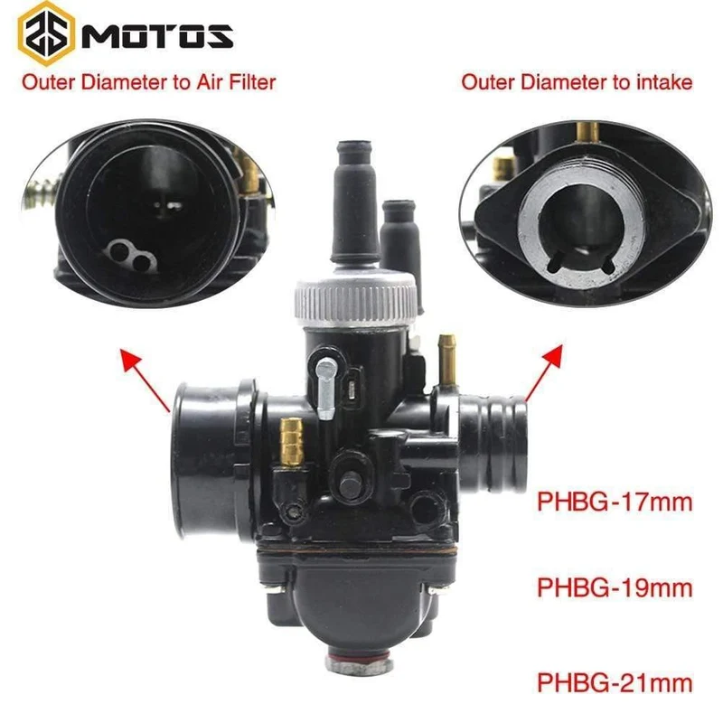17mm 19mm 21mm Dellorto PHBG DS Schwarz Racing Vergaser Carb DIO JOG 50cc 90cc BWS100 für Puch Yamaha Zuma Motorrad
