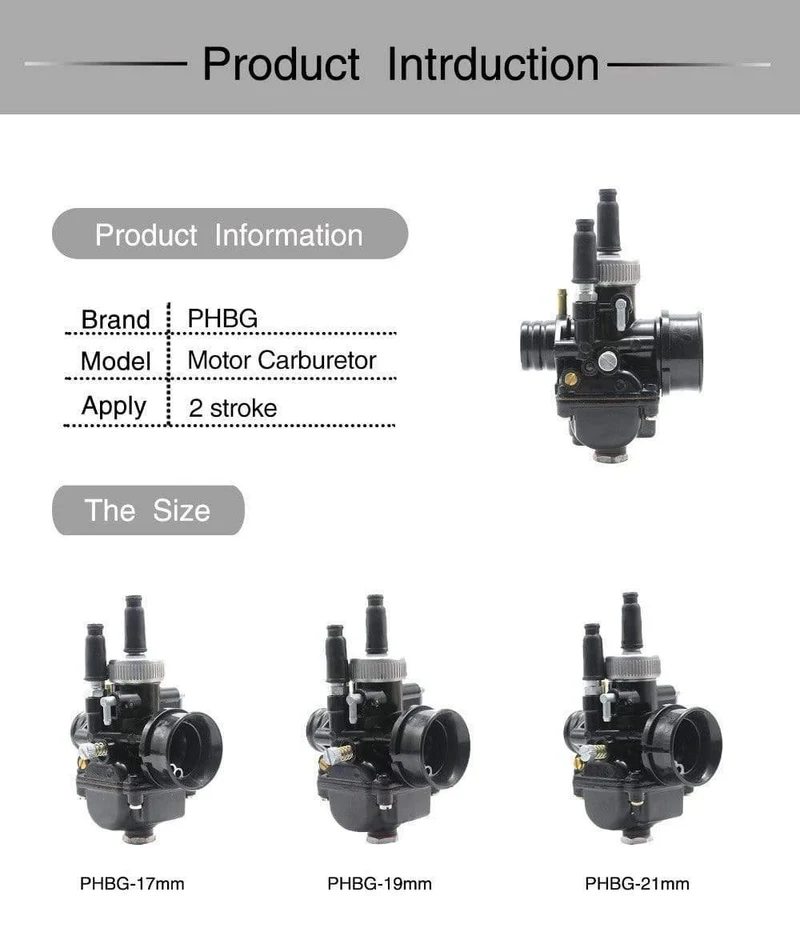 17mm 19mm 21mm Dellorto PHBG DS Schwarz Racing Vergaser Carb DIO JOG 50cc 90cc BWS100 für Puch Yamaha Zuma Motorrad