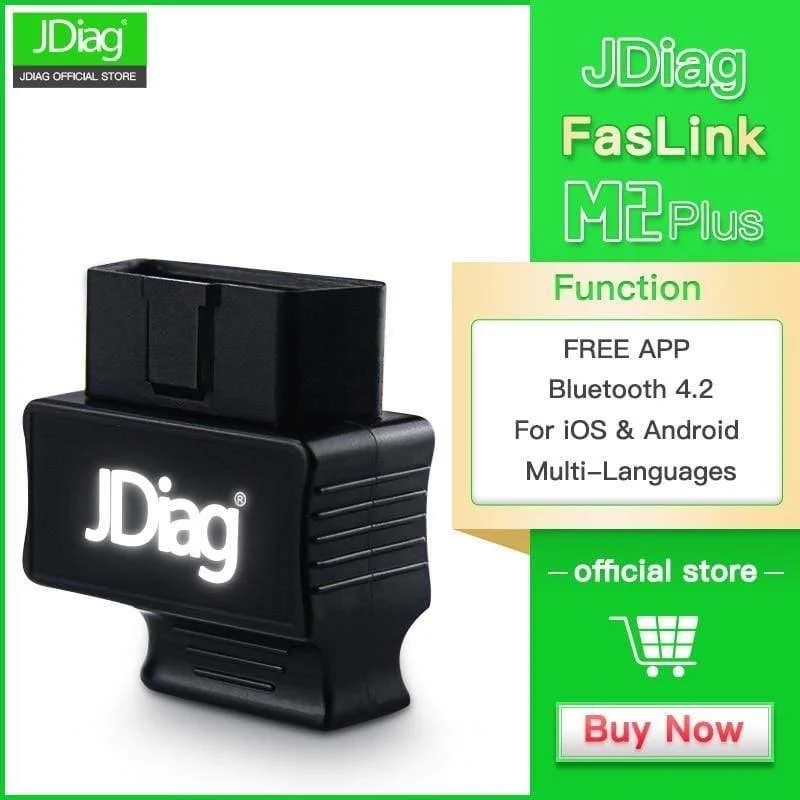 Faslink M2 Bluetooth 4.2 OBD2-Scanner, Motorprüfgerät, Lichtcodeleser, kompatibel mit iPhone, iOS und Android