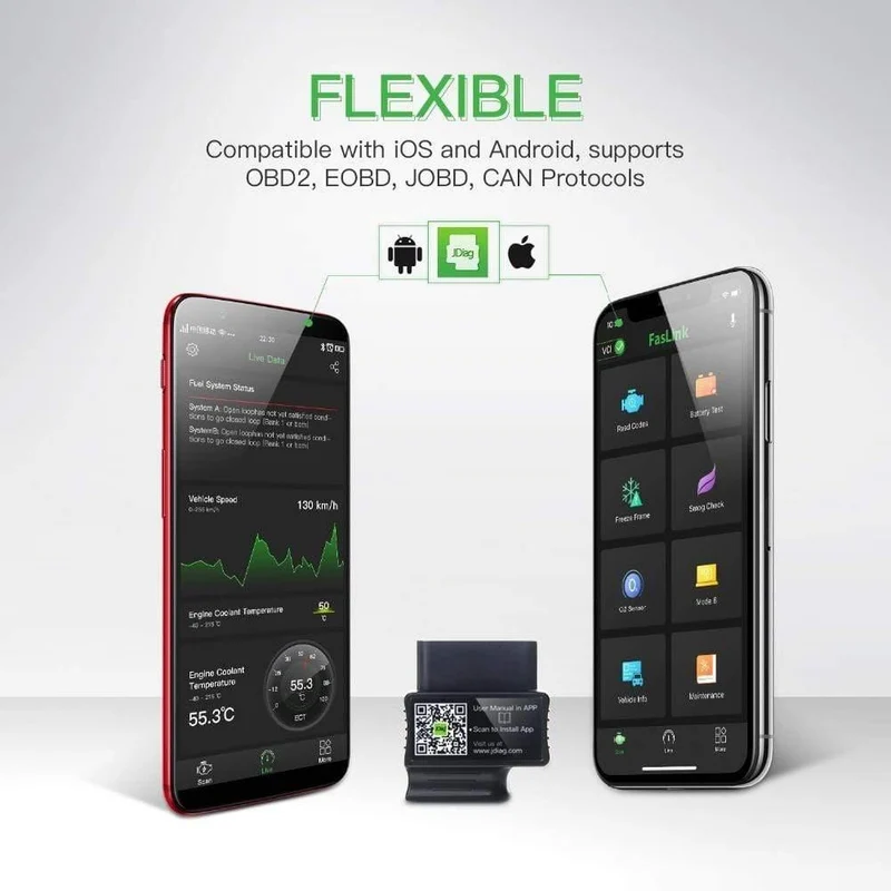 Faslink M2 Bluetooth 4.2 OBD2-Scanner, Motorprüfgerät, Lichtcodeleser, kompatibel mit iPhone, iOS und Android