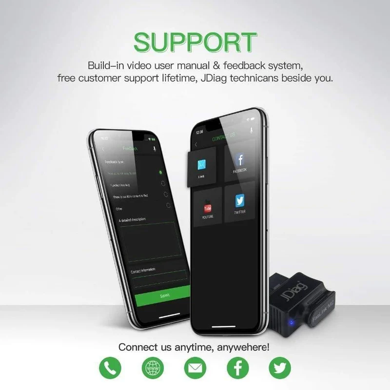 Faslink M2 Bluetooth 4.2 OBD2-Scanner, Motorprüfgerät, Lichtcodeleser, kompatibel mit iPhone, iOS und Android